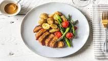 Pan-Seared Duck Breast with Duck-Fried Potatoes, Asparagus, and Grape Tomatoes Pan-Seared Duck Breast with Duck-Fried Potatoes, Asparagus, and Grape Tomatoes