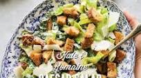 Kale and Romaine Caesar Salad with Homemade Dressing and Croutons Kale and Romaine Caesar Salad with Homemade Dressing and Croutons