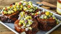 Grilled Pork Chops with Pineapple-Mango Salsa Grilled Pork Chops with Pineapple-Mango Salsa