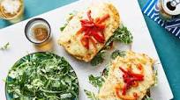 Grilled Chicken & Fontina Melt with Arugula Caesar Salad Grilled Chicken & Fontina Melt with Arugula Caesar Salad