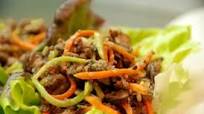 Asian Ground Beef, Mushroom, and Broccoli Slaw Lettuce Cups Asian Ground Beef, Mushroom, and Broccoli Slaw Lettuce Cups