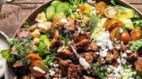 Greek Chicken Chopped Salad with Lemon Tahini Vinaigrette. Greek Chicken Chopped Salad with Lemon Tahini Vinaigrette.
