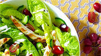 Chicken caesar salad recipe with a red grape twist Chicken caesar salad recipe with a red grape twist