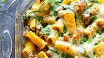 Baked Spinach White Alfredo Sausage Ziti Baked Spinach White Alfredo Sausage Ziti