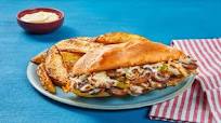 Mozzarella & Mushroom Hoagies with Dijon Mayo & Seasoned Potato Wedges Mozzarella & Mushroom Hoagies with Dijon Mayo & Seasoned Potato Wedges