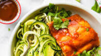 Honey BBQ Baked Salmon and Zucchini {Meal Prep Recipe} Honey BBQ Baked Salmon and Zucchini {Meal Prep Recipe}