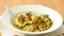 Angel hair pasta, pork and pesto Angel hair pasta, pork and pesto