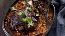Greek tomato-baked lamb with orzo Greek tomato-baked lamb with orzo