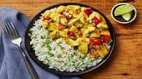 Thai Coconut Curry Chicken with Bell Pepper & Cilantro Lime Rice Thai Coconut Curry Chicken with Bell Pepper & Cilantro Lime Rice