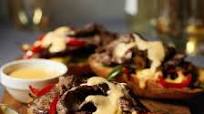Open-Face Philly Cheese Steak Sandwiches Open-Face Philly Cheese Steak Sandwiches