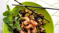 Grilled Shrimp and Eggplant With Fish Sauce and Mint Grilled Shrimp and Eggplant With Fish Sauce and Mint