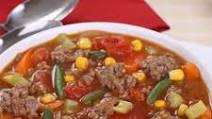 Minced meat soup with vegetables and beans Minced meat soup with vegetables and beans