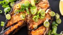 Grilled salmon steak Grilled salmon steak