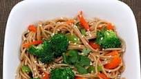 Whole Wheat Noodles with Peanut Sauce and Vegetables Whole Wheat Noodles with Peanut Sauce and Vegetables