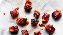Chilli-and-marmalade-glazed pork belly squares Chilli-and-marmalade-glazed pork belly squares