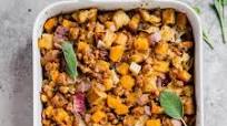 Focaccia Stuffing with Chorizo, Butternut Squash, and Goat Cheese Focaccia Stuffing with Chorizo, Butternut Squash, and Goat Cheese