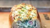Feta Spinach Stuffed French Bread Feta Spinach Stuffed French Bread