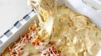 Easy Red and White Baked Spaghetti Easy Red and White Baked Spaghetti
