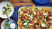 Sheet Pan Nachos with Chorizo and Refried Beans Recipe Sheet Pan Nachos with Chorizo and Refried Beans Recipe
