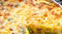 Cheesy Crustless Quiche with Broccoli and Ham Cheesy Crustless Quiche with Broccoli and Ham