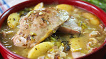 Pheasant breasts casserole with bacon and apples Pheasant breasts casserole with bacon and apples