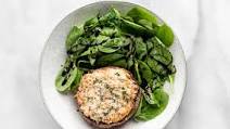 Crab-stuffed mushrooms with spinach salad Crab-stuffed mushrooms with spinach salad