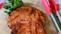 Grilled Ham Steak with homemade Honey Mustard Glaze Grilled Ham Steak with homemade Honey Mustard Glaze