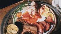 Smoked Fish Platter with honey-mustard Dill Sauce and Cucumber-Coriander Yogurt Smoked Fish Platter with honey-mustard Dill Sauce and Cucumber-Coriander Yogurt