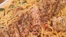 Pork Tenderloin Medallions With Creamy Garlic Spinach Sauce & Pasta Pork Tenderloin Medallions With Creamy Garlic Spinach Sauce & Pasta