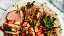 Roasted Pork Tenderloin with Strawberry Jalapeno Salsa Roasted Pork Tenderloin with Strawberry Jalapeno Salsa
