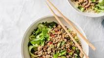 Keto Ginger Pork Cauliflower Rice Bowl Keto Ginger Pork Cauliflower Rice Bowl