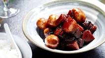 Sticky pork belly and chat potatoes Sticky pork belly and chat potatoes