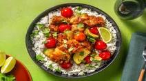 Thai-Style Sweet Chili Chicken with Cilantro-Lime Rice Thai-Style Sweet Chili Chicken with Cilantro-Lime Rice