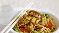 Sesame & honey tofu with rice noodles Sesame & honey tofu with rice noodles