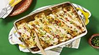 Salsa Verde Enchiladas with Poblano Pepper, Black Beans & Monterey Jack Cheese Salsa Verde Enchiladas with Poblano Pepper, Black Beans & Monterey Jack Cheese