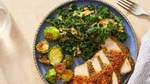 Tuscan-Style Pork Roast with Roasted Brussels Sprouts & Sautéed Kale Tuscan-Style Pork Roast with Roasted Brussels Sprouts & Sautéed Kale