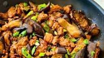 Chinese eggplant with minced pork Chinese eggplant with minced pork