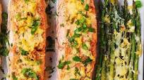 Garlic Parmesan Crusted Salmon and Asparagus Garlic Parmesan Crusted Salmon and Asparagus
