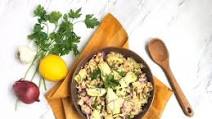 Mediterranean Salmon Salad with Artichokes, White Beans and Lemon Dressing Mediterranean Salmon Salad with Artichokes, White Beans and Lemon Dressing