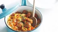 Beef and mushroom meatballs with spaghetti Beef and mushroom meatballs with spaghetti