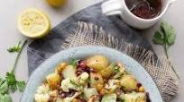 Roasted Cauliflower, Potatoes and Chickpeas with Kalamata Olive Vinaigrette Roasted Cauliflower, Potatoes and Chickpeas with Kalamata Olive Vinaigrette