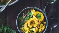 Roasted Delicata Squash, Cauliflower + Chickpea Curry Roasted Delicata Squash, Cauliflower + Chickpea Curry