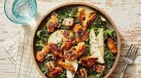 Seared Chicken & Kale Salad with Pear & Sesame-Dijon Dressing Seared Chicken & Kale Salad with Pear & Sesame-Dijon Dressing