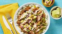 Tex-Mex Turkey Bowls with Pineapple Salsa, Green Pepper & Cilantro Lime Rice Tex-Mex Turkey Bowls with Pineapple Salsa, Green Pepper & Cilantro Lime Rice