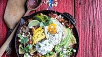 Carnitas Chilaquiles with Whipped Jalapeño Cream Carnitas Chilaquiles with Whipped Jalapeño Cream