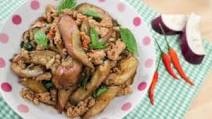 Eggplant w/ Basil & Chili Paste Stir-Fry มะเขือยาวผัดพริกเผา Eggplant w/ Basil & Chili Paste Stir-Fry มะเขือยาวผัดพริกเผา