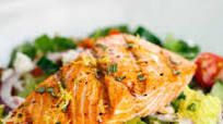 Salmon Greek Salad with Lemon Basil Dressing Salmon Greek Salad with Lemon Basil Dressing