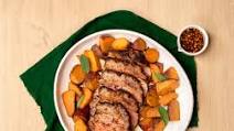 Hot Honey Roasted Pork Loin and Sweet Potatoes Hot Honey Roasted Pork Loin and Sweet Potatoes