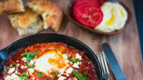 One-pan Turkish Eggs with Hummus and Feta One-pan Turkish Eggs with Hummus and Feta
