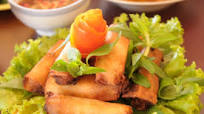 Mini-Vegetable Lumpia with Garlic Vinegar Dip Recipe Mini-Vegetable Lumpia with Garlic Vinegar Dip Recipe